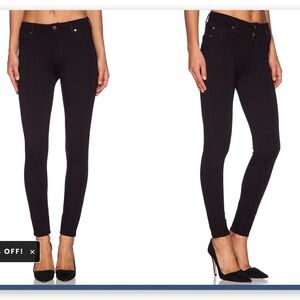 Revolve 7 For All Mankind high waisted skinny black double knit pants size 28 6